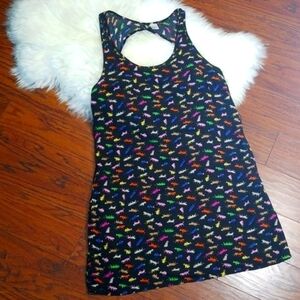 Divided Black Dinosaur Y2K Microprint Shift Dress